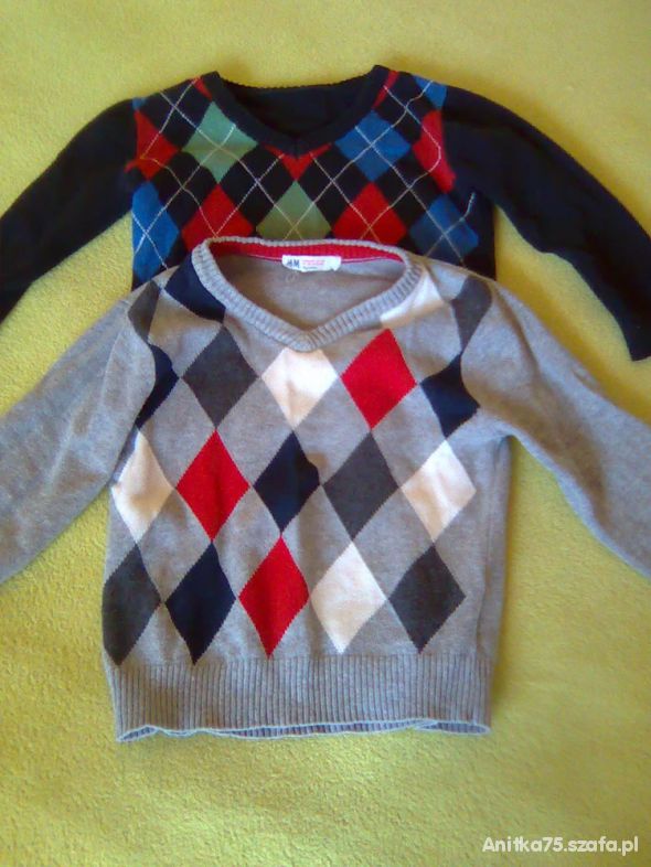Dwa śliczne sweterki dla chłopca 92