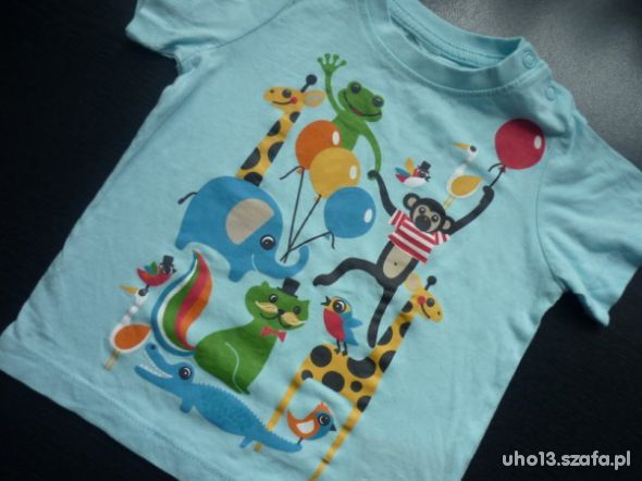 86 BŁĘKITNA BLUZECZKA ZOO ZWIERZĄTKA CYRK WIOSNA