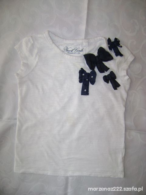 Next biała z kokardkami roz 3 lata 98 cm