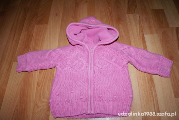 rozowy cieplutki sweterek mothercare 6 9