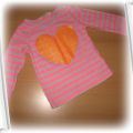 rozm 2 4 latka H&M bluzka serce fluo róz pomarańcz