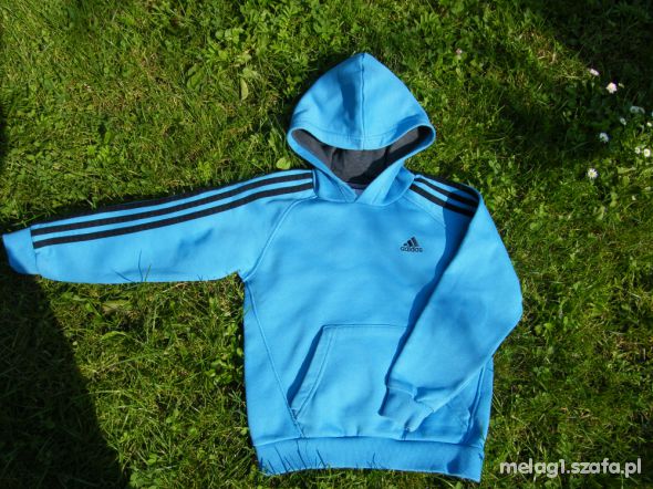 Adidas Bluza niebieska kangurka 128