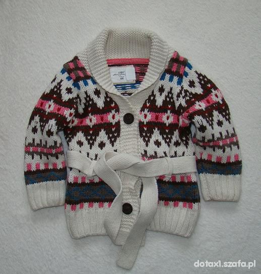 Gruby sweterek H&M r 80 Norweski wzór