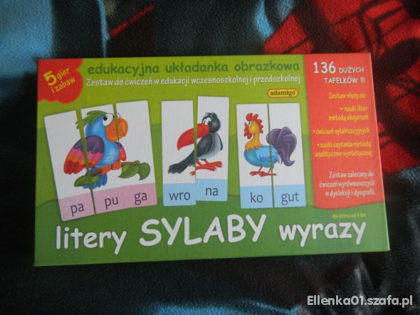 GRA LITERY SYLABY WYRAZY EDUKACYJNA Adamigo