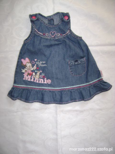 Disney jeansowa sukienka roz 3 6 msc 62 68 cm