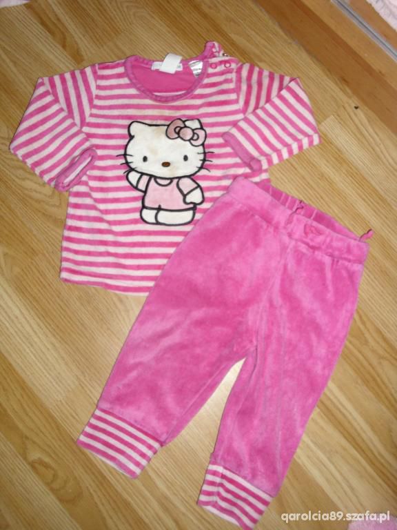 2x różowy fiolet dresik hello kitty h&m 80