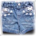 Jeansowe Dżinsowe spodenki szorty haftowane 80 86