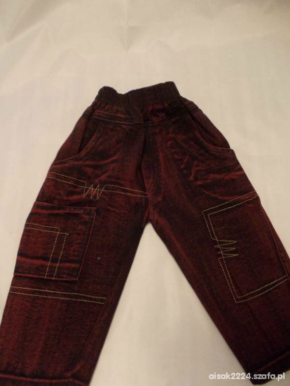 Jeansy spodnie jeansowe Dżinsy czerwone 86