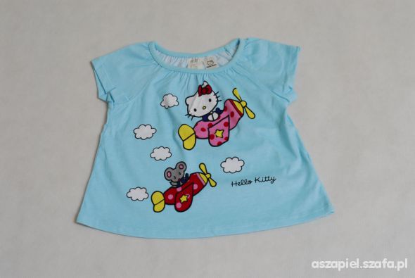 Bluzeczka Tshirt z Hello Kitty niebieska 80cm