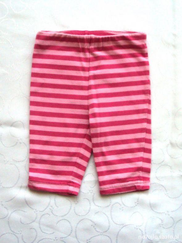 62 cm różowe legginsy w paseczki