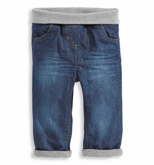 Spodnie jeansowe na podszewce ze ściągaczem C&A 74