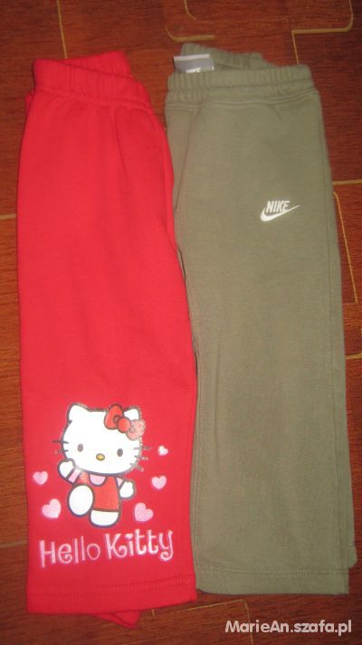 Dresy spodnie NIKE i Hello Kitty 92 98