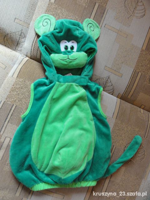 welurowy kostium przebranie zielona małpka