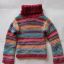 gruby kolorowy golfik sweterek 104 4l
