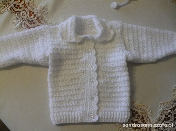Bluzeczka biała ręcznie robiona dla niemowląt
