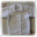 Bluzeczka biała ręcznie robiona dla niemowląt
