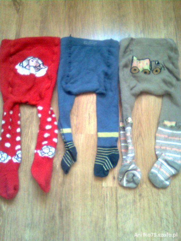 3 pary rajstopek w tym dwie frotowe