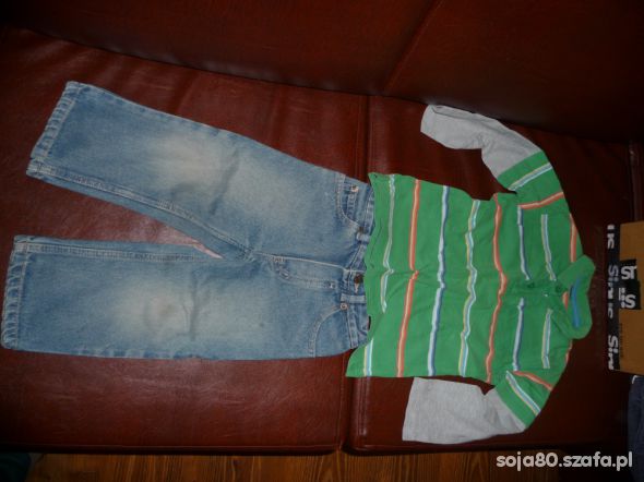 bluzka w paski spodnie 2 3 lata