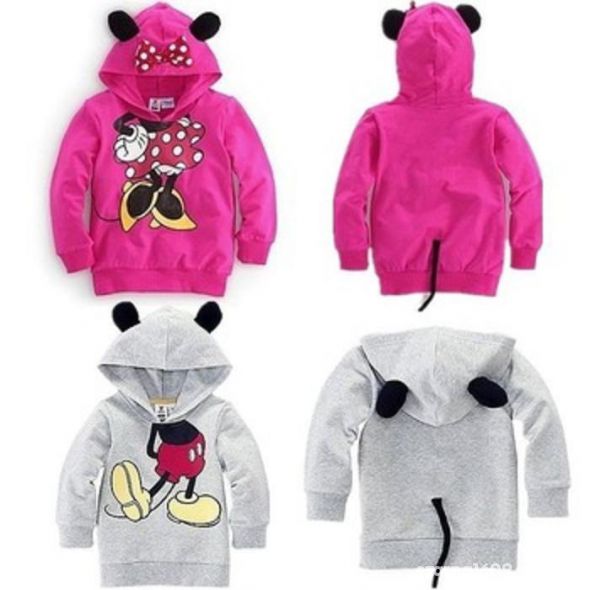 98 Bluza minnie i mickey róż i szary