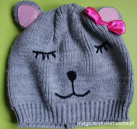 czapka jesinno zimowa kappahl z kokardka 74 80 cm