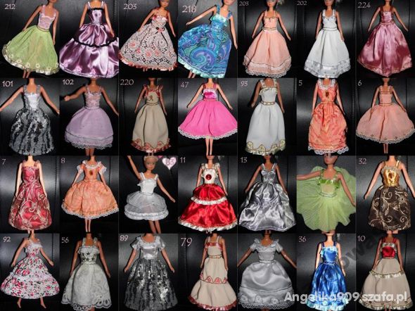 Sukienki dla Barbie ręcznie szyte WYPRZEDAŻ