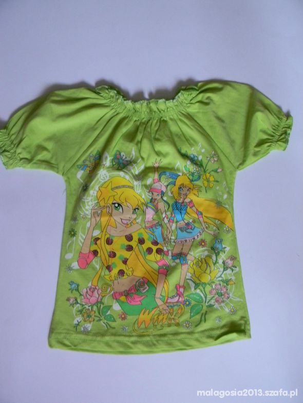 Nowa bluzeczka dla dziewczynki seledyn bajkowe pos