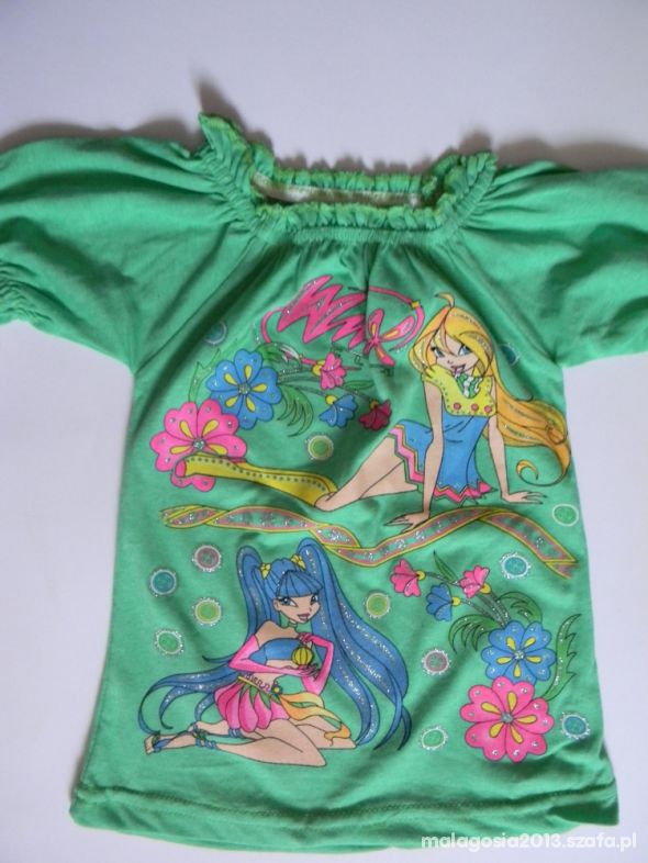 Nowa zielona bluzeczka dla dziewczynki postacie ba