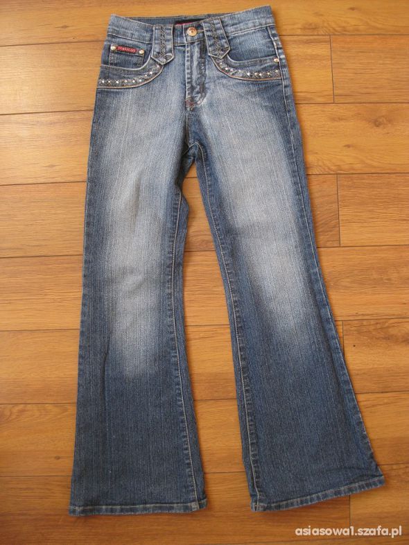 YUKE JESNS elastyczne jeansy z cekinami 140