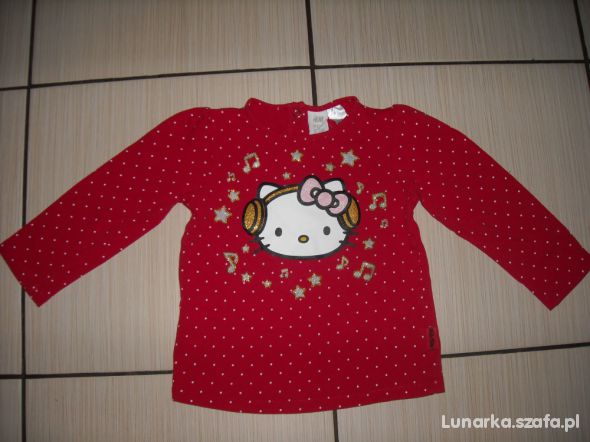 H&M czerwona bluzka Hello Kitty 80 86 cm