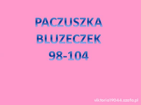 Paka bluzek 98 104