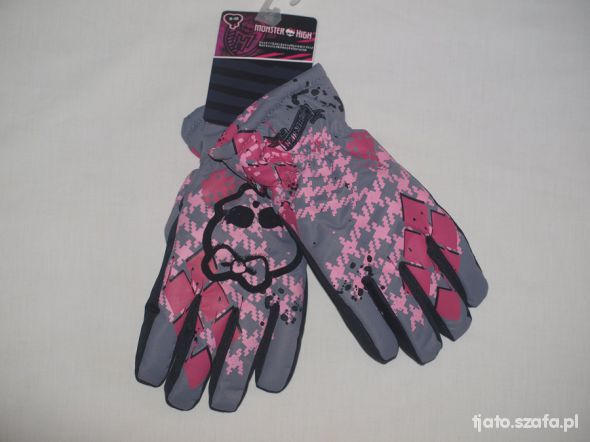 Rękawiczki Monster High Szare wiek 9 10 lat
