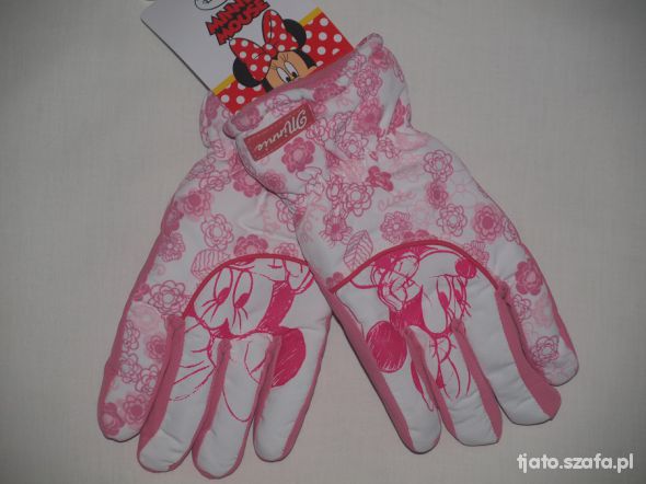Rękawiczki Myszka Minnie Biel 7 8 lat