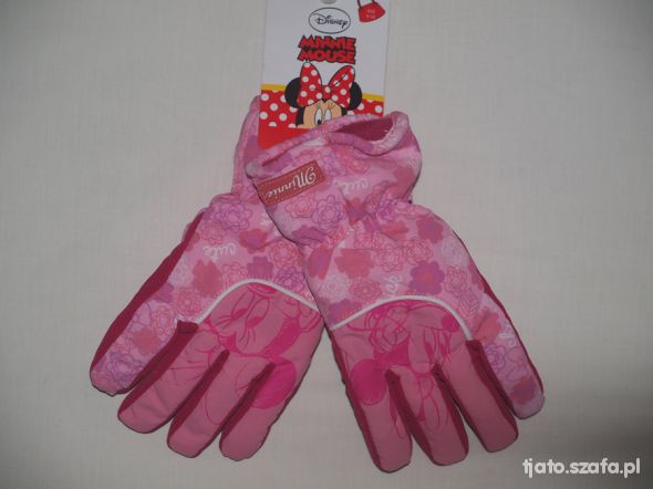 Rękawiczki Myszka Minnie ciemny róż 7 8 lat