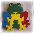 drewniane puzzle żaba