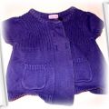 fioletowy sweterek na guziki krótki rękaw