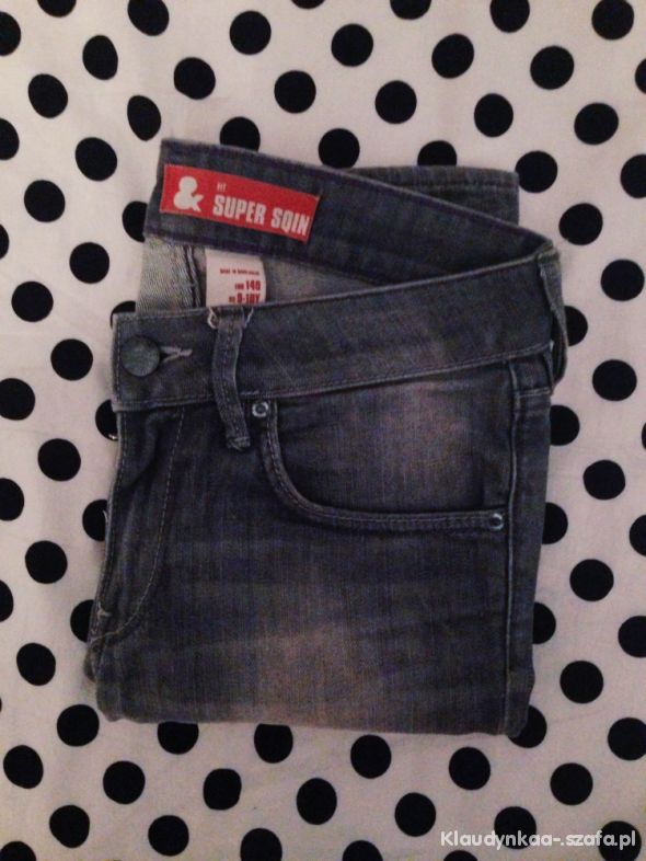 spodnie rurki szare cieniowane H&M 140cm