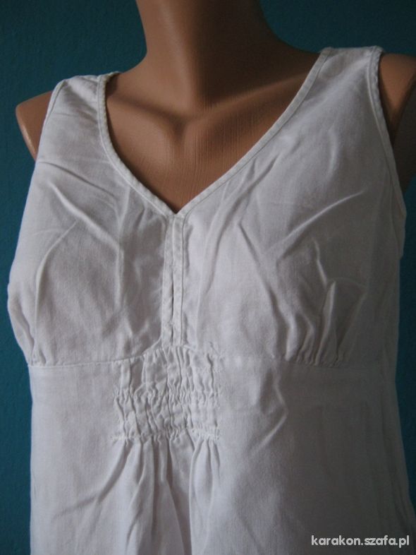 Biała klasyczna bluzka ciążowa lniana