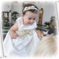 Piękna sukieneczka chrzest roczek 80