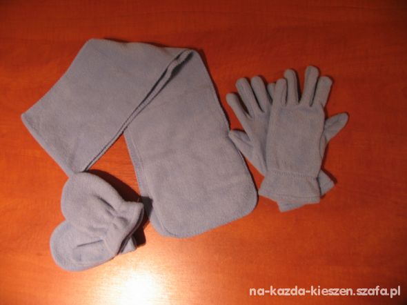 Komplet polarowy szalik i dwie pary rękawiczekNOWE