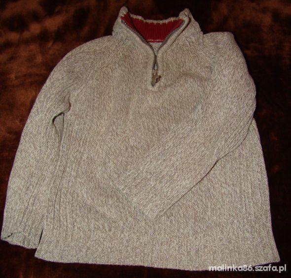 gruby sweter przy szyi na zamek rozm 104