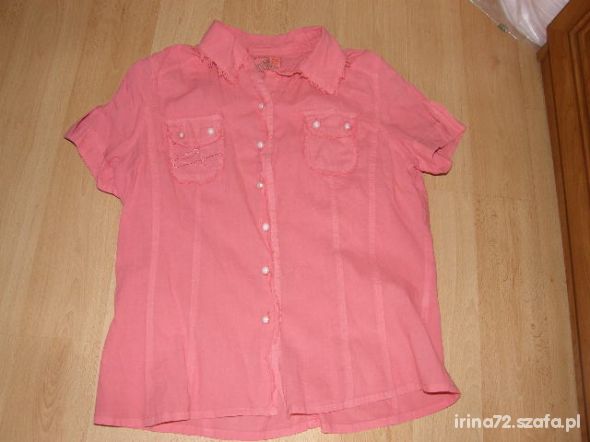 Modna brzoskwiniowa koszula na lato 152 158 cm
