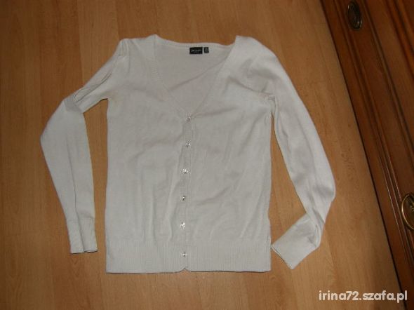 By KappAhl biały rozpinany sweterek 146 152 cm
