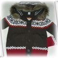 sweter w stylu norweskim z kapturem
