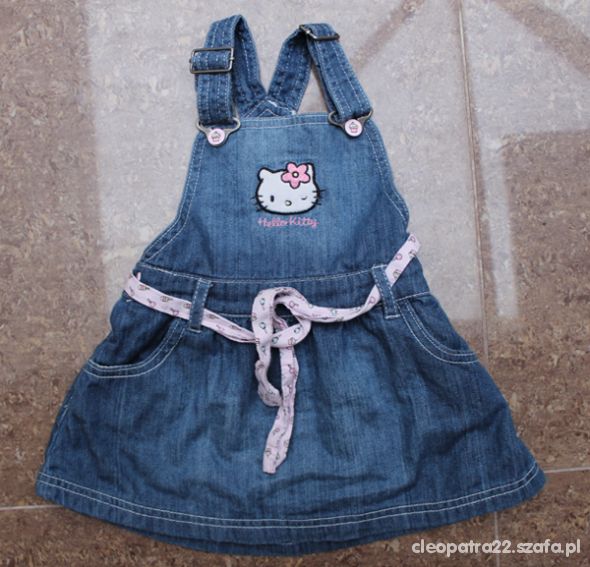 Jeansowa ogrodniczka H&M Hello Kitty 80 cm