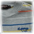 Sweterek 98 siwy kolorowe pasy