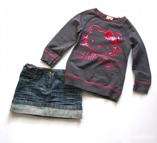 Bluza Tu z Hello Kitty spódniczka Fat Face 3lat