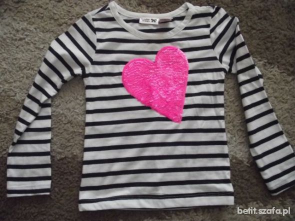 NOWA BLUZKA DLA DZIEWCZYNKI Z CEKINOWYM SERCEM