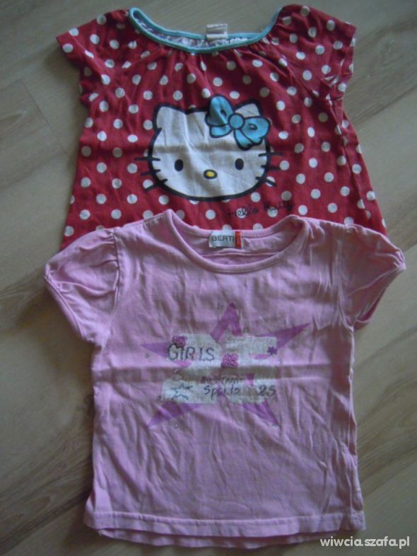 2 bluzeczki HELLO KITTY i z gwiazda r 86 92