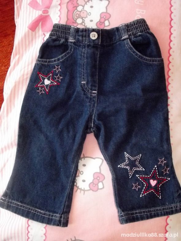 Spodnie jeans granatowe z motywem gwiazdeczek
