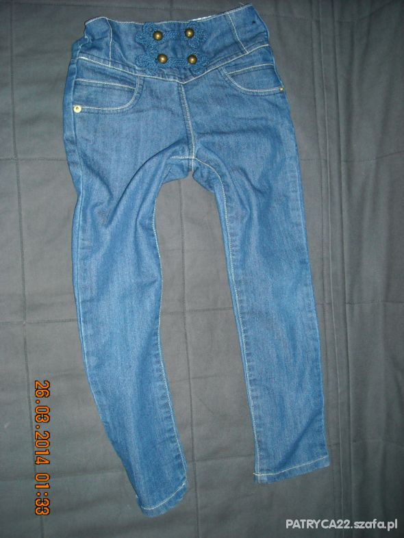 MEGA jeansy rurki zip 6 7 lat 122 MATALAN